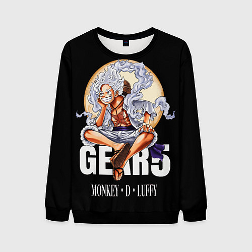 Мужской свитшот Монки Д Луффи 5 гир - One Piece / 3D-Черный – фото 1