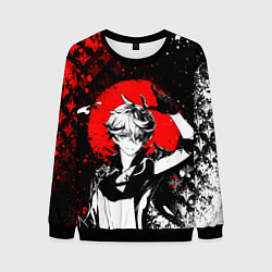 Свитшот мужской Тарталья - Мрачный геншин, цвет: 3D-черный