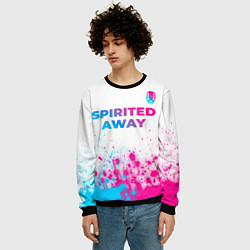 Свитшот мужской Spirited Away neon gradient style: символ сверху, цвет: 3D-черный — фото 2