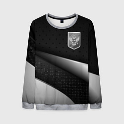 Свитшот мужской Russia - black & white, цвет: 3D-меланж