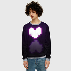 Свитшот мужской Undertale heart neon, цвет: 3D-меланж — фото 2