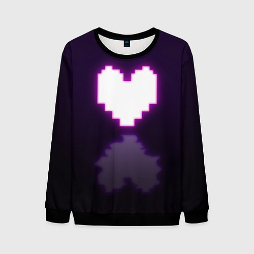 Мужской свитшот Undertale heart neon / 3D-Черный – фото 1