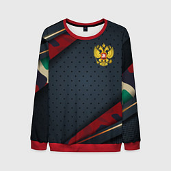 Мужской свитшот Герб России черно-красный камуфляж