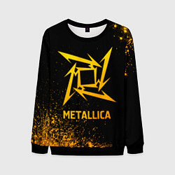 Свитшот мужской Metallica - gold gradient, цвет: 3D-черный