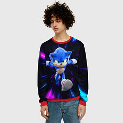 Свитшот мужской Sonic running, цвет: 3D-красный — фото 2