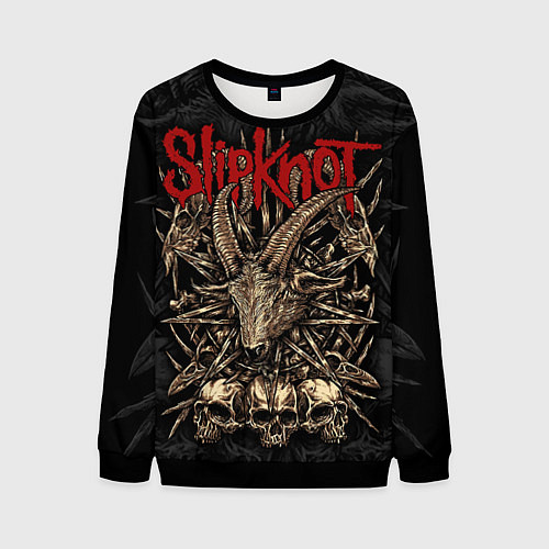 Мужской свитшот Slipknot - goat head / 3D-Черный – фото 1