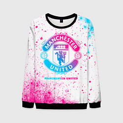 Свитшот мужской Manchester United neon gradient style, цвет: 3D-черный