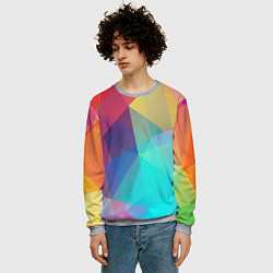 Свитшот мужской Нежный разноцветный фон, цвет: 3D-меланж — фото 2