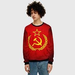 Свитшот мужской СССР - старый флаг, цвет: 3D-черный — фото 2
