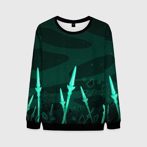 Мужской свитшот Истребление всего зла - Сяо - Геншин / 3D-Черный – фото 1