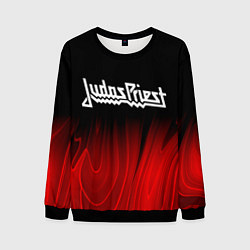 Свитшот мужской Judas Priest red plasma, цвет: 3D-черный