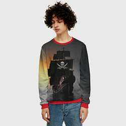 Свитшот мужской Пиратский фрегат, цвет: 3D-красный — фото 2