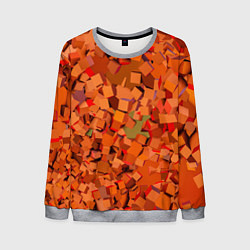 Свитшот мужской Оранжевые кубы в абстракции, цвет: 3D-меланж
