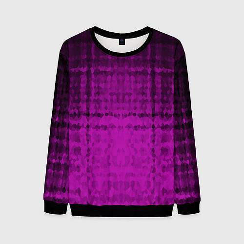 Мужской свитшот Абстрактный мозаичный черно - пурпурный узор / 3D-Черный – фото 1