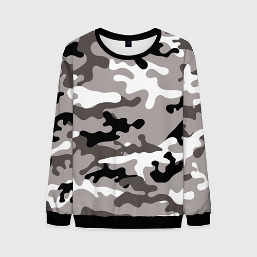 Мужской свитшот Камуфляж Urban крупный / 3D-Черный – фото 1