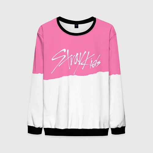 Мужской свитшот Stray Kids pink and white / 3D-Черный – фото 1