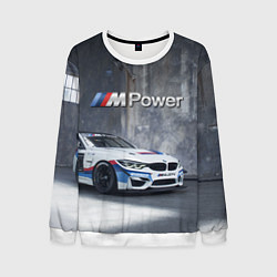 Свитшот мужской BMW M4 GT4 - racing team - motorsport, цвет: 3D-белый