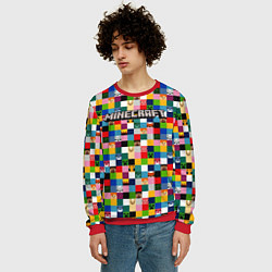 Свитшот мужской Minecraft - пиксельные персонажи, цвет: 3D-красный — фото 2