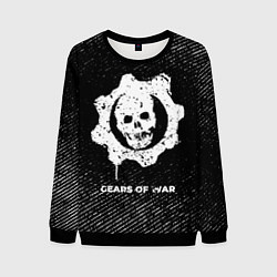 Свитшот мужской Gears of War с потертостями на темном фоне, цвет: 3D-черный