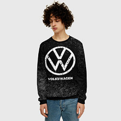 Свитшот мужской Volkswagen с потертостями на темном фоне, цвет: 3D-черный — фото 2