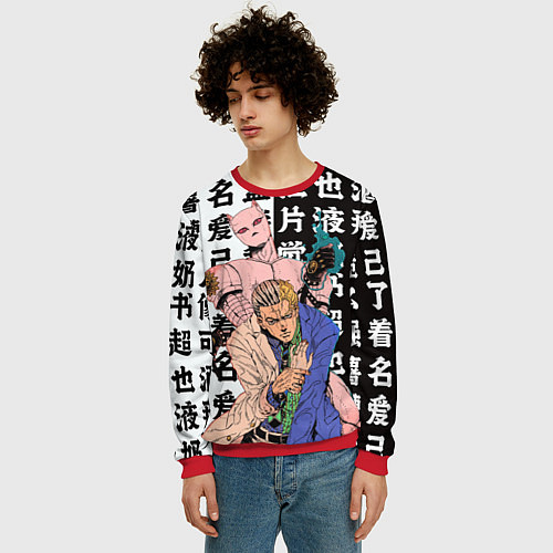 Мужской свитшот Кирай Йошикаге - JOJO / 3D-Красный – фото 3