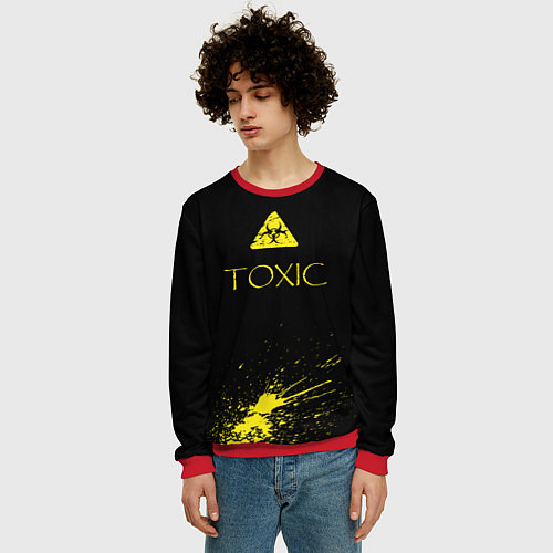 Мужской свитшот TOXIC - Биологическая опасность / 3D-Красный – фото 3