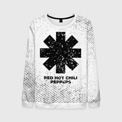 Свитшот мужской Red Hot Chili Peppers с потертостями на светлом фо, цвет: 3D-белый