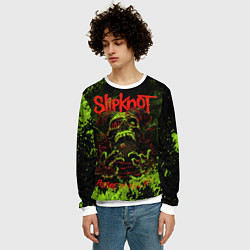 Свитшот мужской Slipknot green череп, цвет: 3D-белый — фото 2