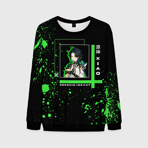 Мужской свитшот Genshin Impact: Xiao / 3D-Черный – фото 1