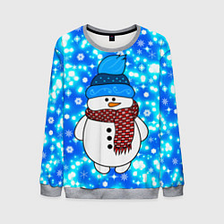 Мужской свитшот Снеговик в шапке