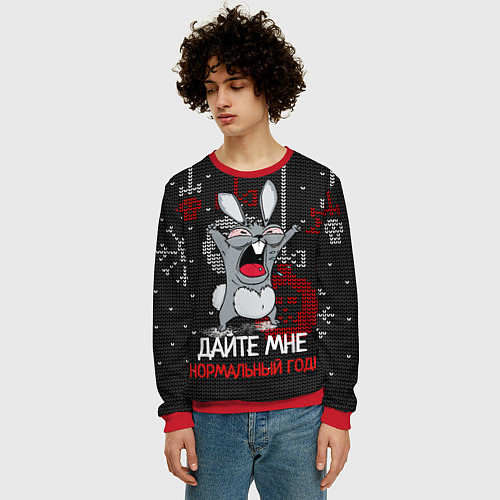 Мужской свитшот Дайте мне нормальный год 2023 / 3D-Красный – фото 3