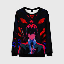 Свитшот мужской Аки Хаякава Kon - Человек бензопила, цвет: 3D-черный