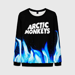 Свитшот мужской Arctic Monkeys blue fire, цвет: 3D-черный