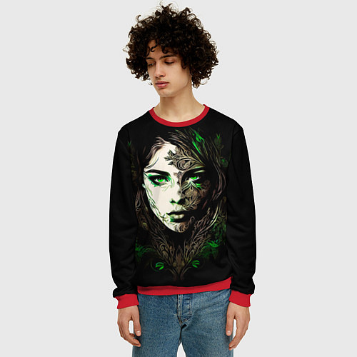Мужской свитшот Готическая девушка Весна / 3D-Красный – фото 3