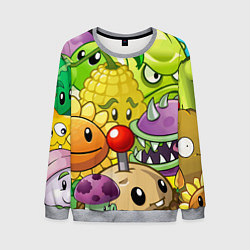 Свитшот мужской Растения против зомби, цвет: 3D-меланж