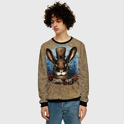 Свитшот мужской Ретро кролик, цвет: 3D-черный — фото 2