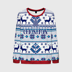 Свитшот мужской Happy new year, merry christmas, цвет: 3D-красный