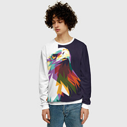 Свитшот мужской Орел-птица гордая, цвет: 3D-белый — фото 2