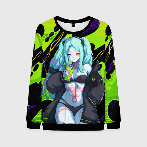 Мужской свитшот Ребекка - органический зеленый / 3D-Черный – фото 1