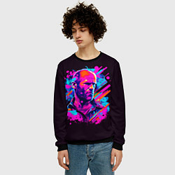 Свитшот мужской Jason Statham - pop art, цвет: 3D-черный — фото 2