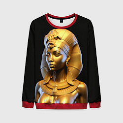 Свитшот мужской Нейросеть - золотая египетская богиня, цвет: 3D-красный