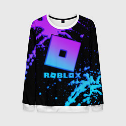 Свитшот мужской Roblox logo neon gradient, цвет: 3D-белый