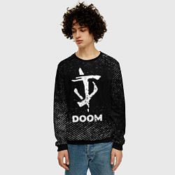Свитшот мужской Doom с потертостями на темном фоне, цвет: 3D-черный — фото 2