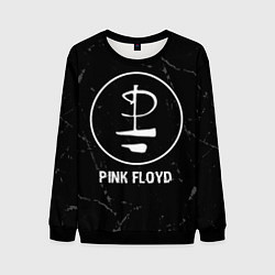 Свитшот мужской Pink Floyd glitch на темном фоне, цвет: 3D-черный