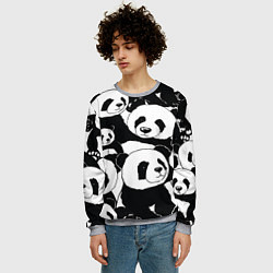 Свитшот мужской С пандами паттерн, цвет: 3D-меланж — фото 2
