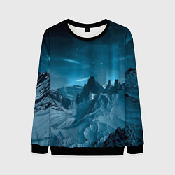 Свитшот мужской Снежные горные вершины, цвет: 3D-черный