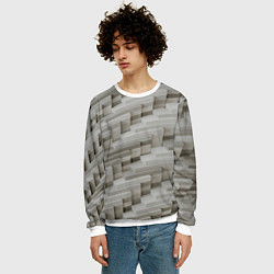 Свитшот мужской Множество геометрических блоков, цвет: 3D-белый — фото 2