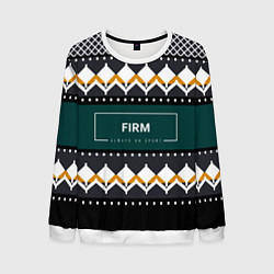 Свитшот мужской FIRM ретро свитер, цвет: 3D-белый