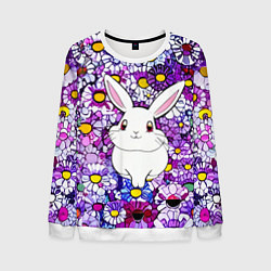 Мужской свитшот Веселый кролик в цветах