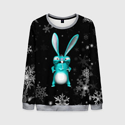 Свитшот мужской Cheeky rabbit celebrates the new year, цвет: 3D-меланж